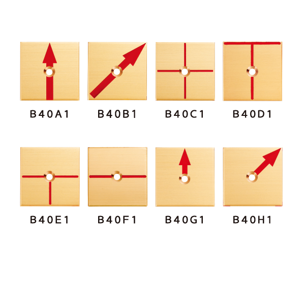 境界用標示板（真鍮製） 固定タイプ 40×40×2mm 1穴　