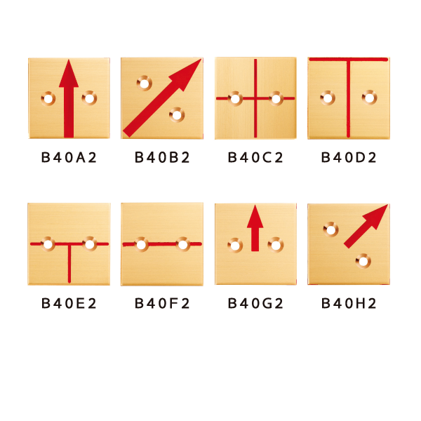 境界用標示板（真鍮製） 固定タイプ 40×40×2mm 2穴　